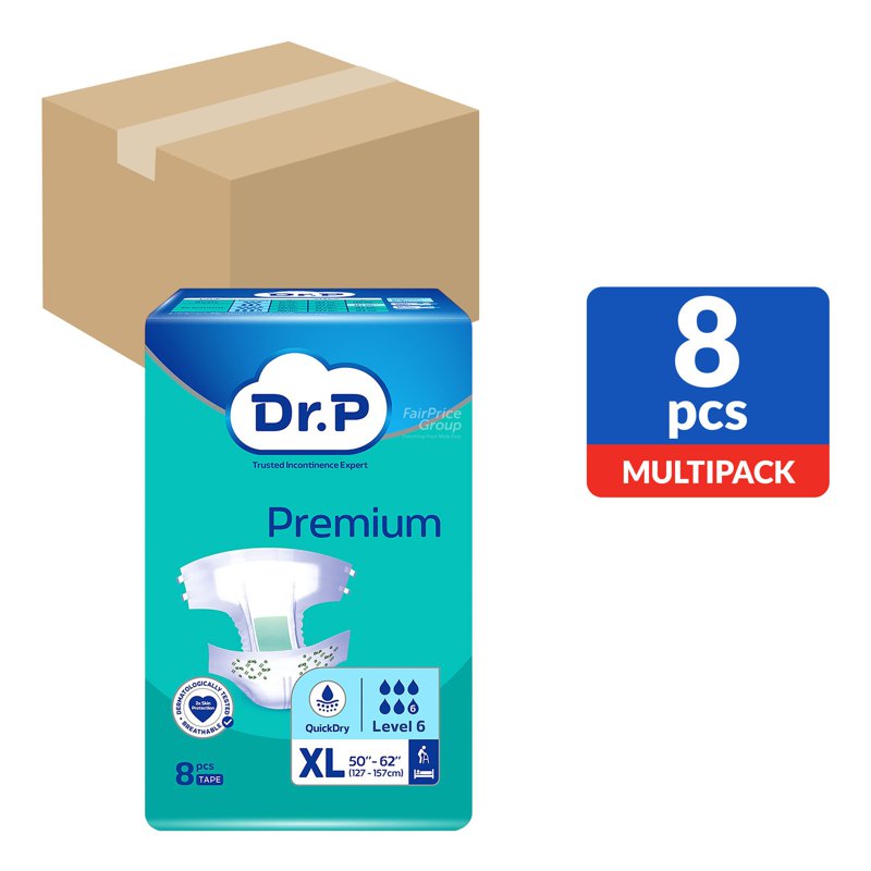 Dr P Premium Adult Diapers Tape - Lv6 (XL) 8 x 8 per pack (CTN)