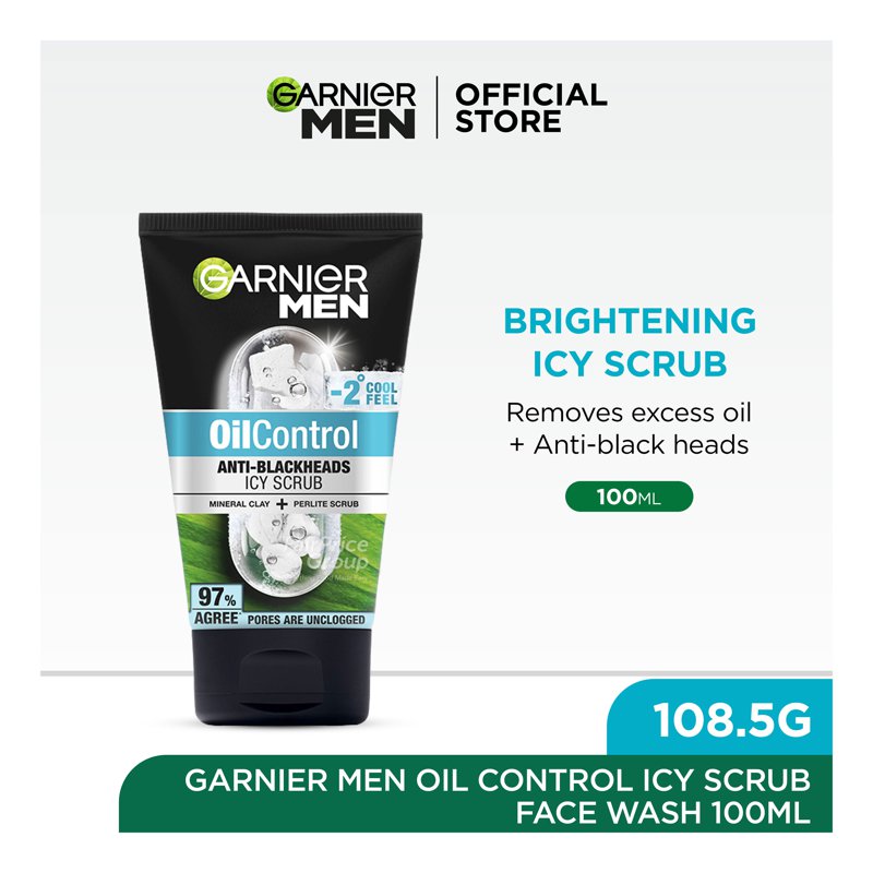 Garnier Men Turbo Light Cleanser Scrub - Oil Control (Icy)