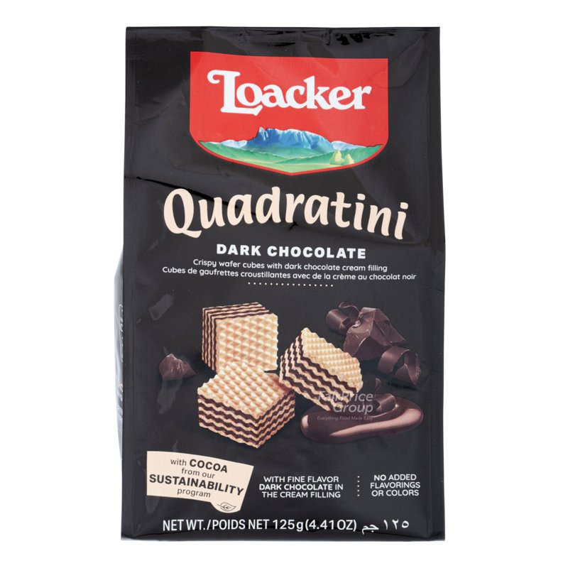 Loacker Quadraitini Bite Size Wafer Cookies - Dark Chocolate
