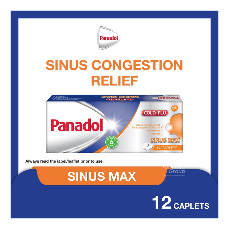 Panadol Cold + Flu Sinus Max Caplets 12 per pack