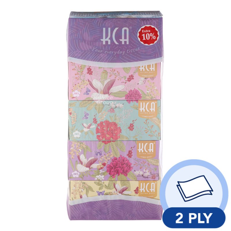 KCA Tissue Box - Facial (2ply) 5 x 200 per pack