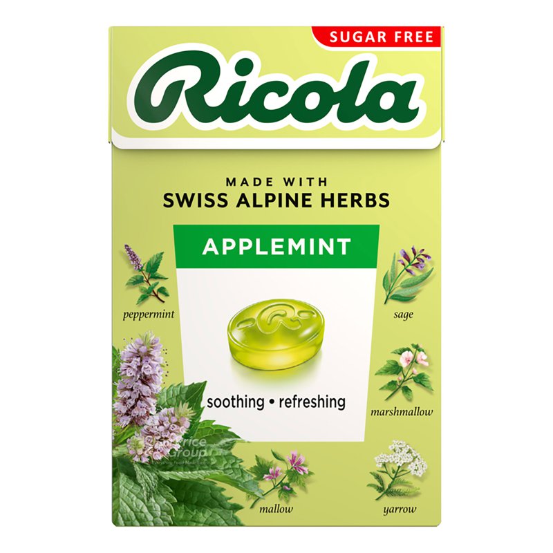Ricola Natural Relief Swiss Herb Lozenges - Apple Mint (No Sugar)