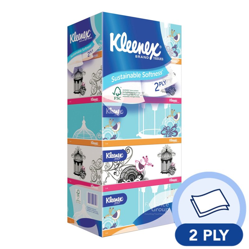 Kleenex Facial Tissue Box - Classic (2ply) 5 x 150 per pack
