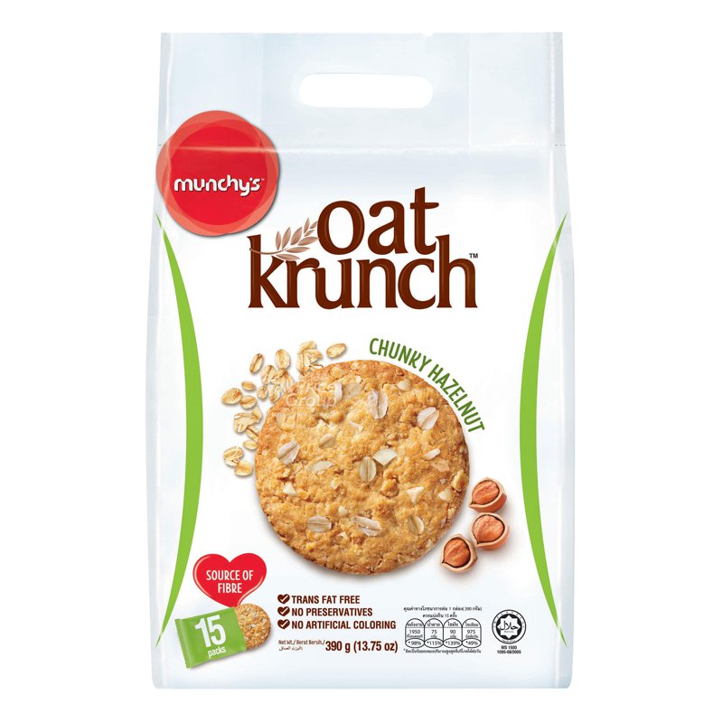 Munchy'S Oat Krunch Crackers - Chunky Hazelnut (15 per pack)