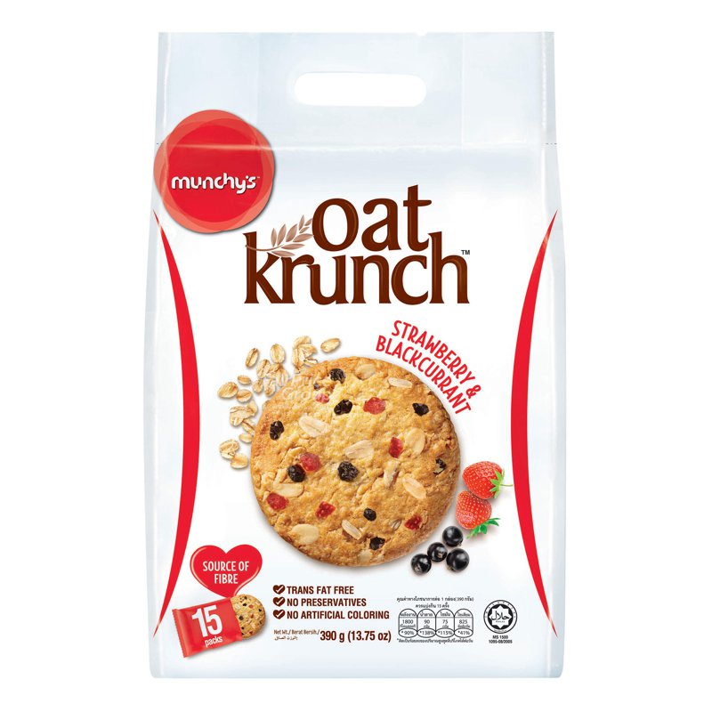 Munchy'S Oat Krunch Crackers-StrawberryBlackcurrent (15 per pack)