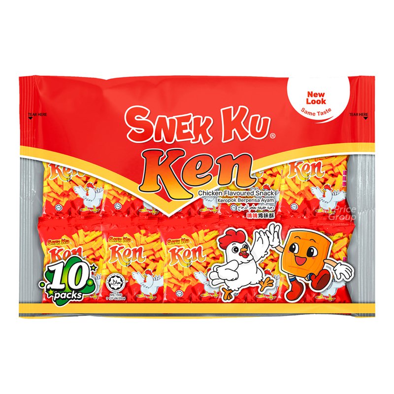 Snek Ku Flavoured Snack - Ken Chicken (Mini Pack) 10 per pack