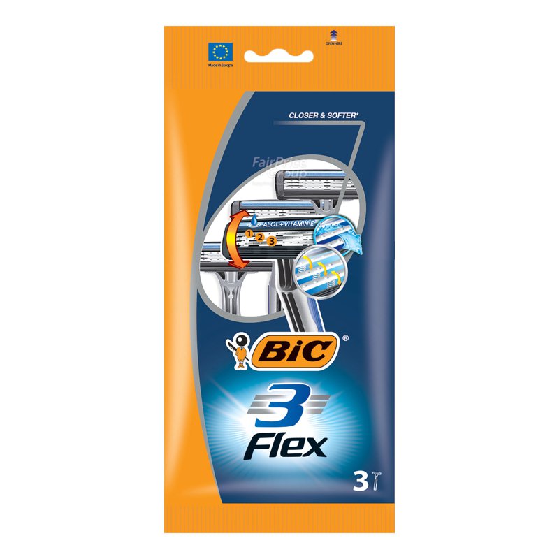BIC 3 Flex Razors - Comfort Grip 3 per pack