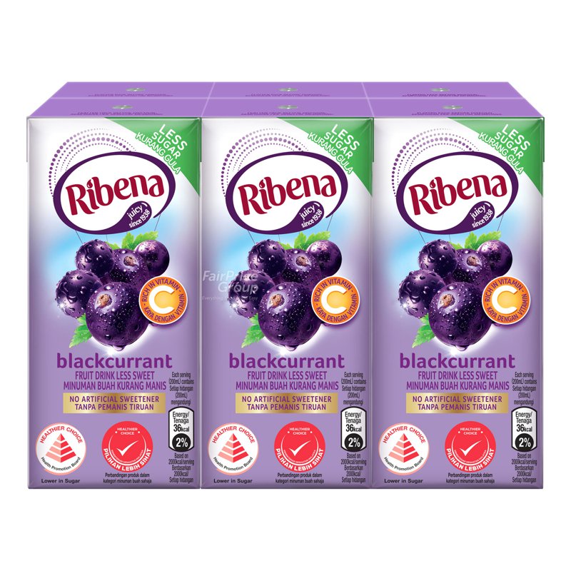 Ribena Blackcurrant Fruit Packet Drink - Less Sweet