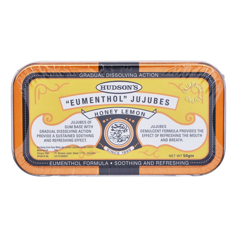 Hudson's Eumenthol Jujubes Lozenges - Honey Lemon 50g