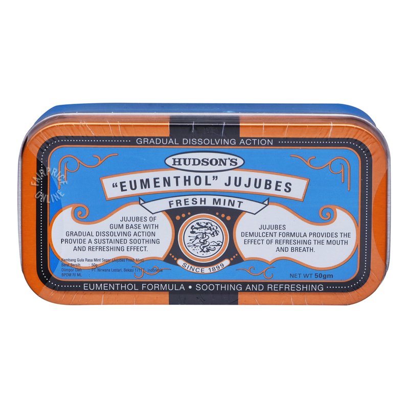 Hudson's Eumenthol Jujubes Lozenges - Fresh Mint 50g