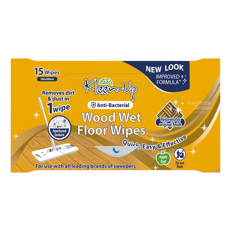 Kleen-Up Wipes - Wet Floor (Wood) 15 per pack