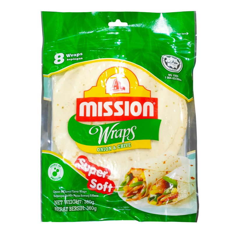 Mission Wraps - Onion & Chive 360g (8 per pack)