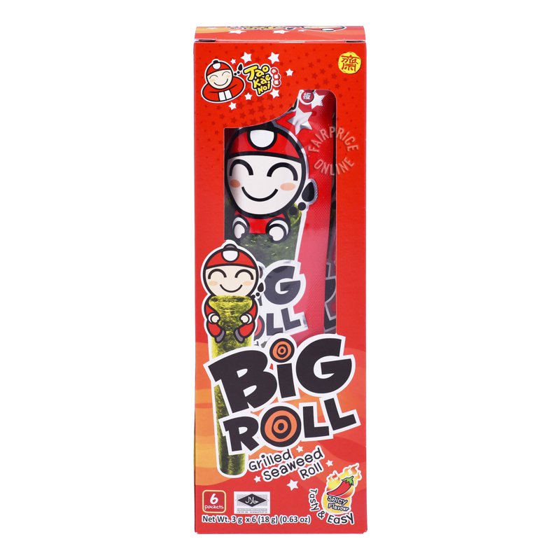 Tao Kae Noi Big Roll Grilled Seaweed Roll - Spicy 6 x 3.6g