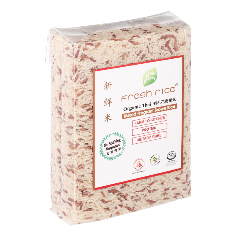 Fresh Rice Organic Thai Hom Mali Rice - Mixed Brown