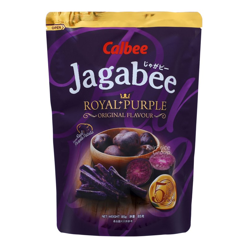 Calbee Jagabee Potato Sticks - Purple Potato 5 x 17g