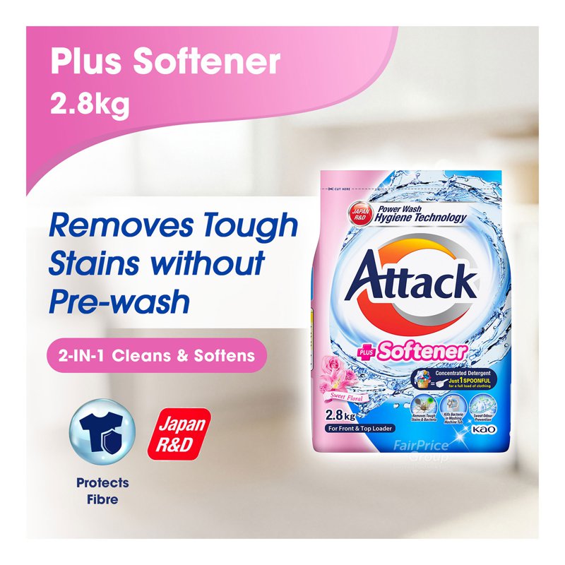Attack Powder Detergent - Plus Softener (Sweet Floral)