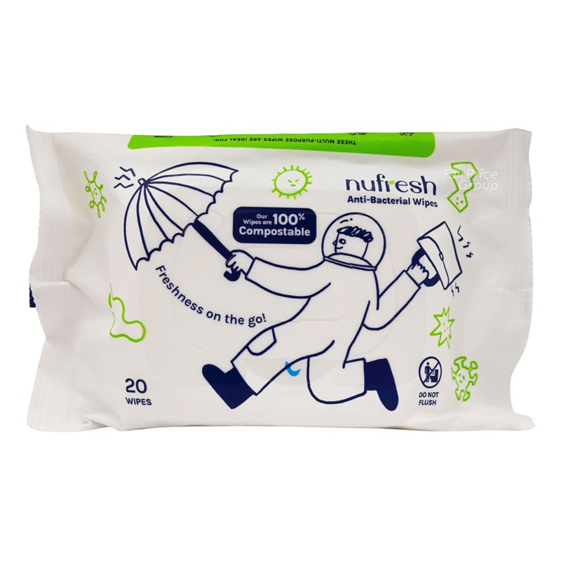NuFresh Anti-Bacterial Wipes 20 per pack