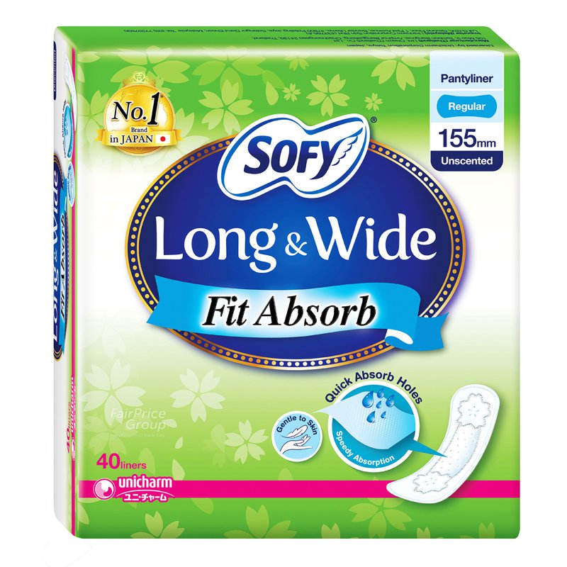 Sofy Long & Wide Pantiliners - Fit Absorb (Unscented) 40 per pack