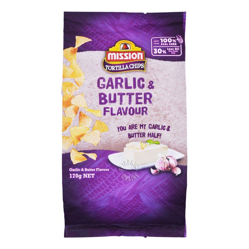 Mission Tortilla Chips - Garlic & Butter 170g