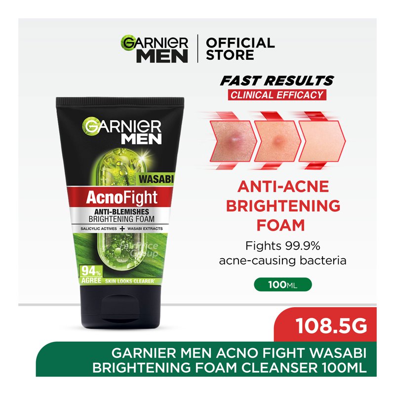 Garnier Men Acno Fight Cleanser Foam - Wasabi