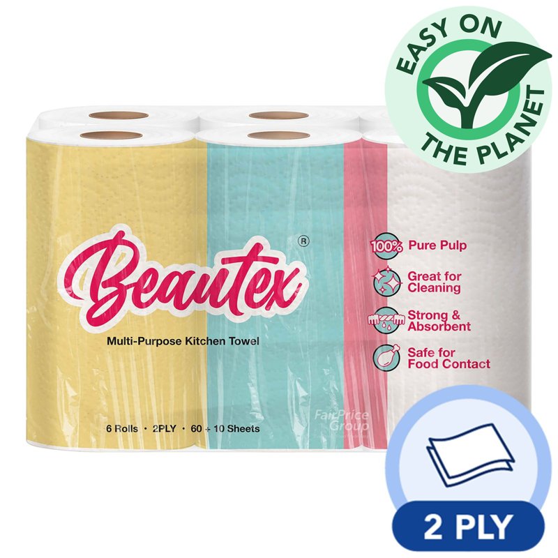 Beautex Towel Rolls - Multi Purpose (More Sheets) 6 per pack