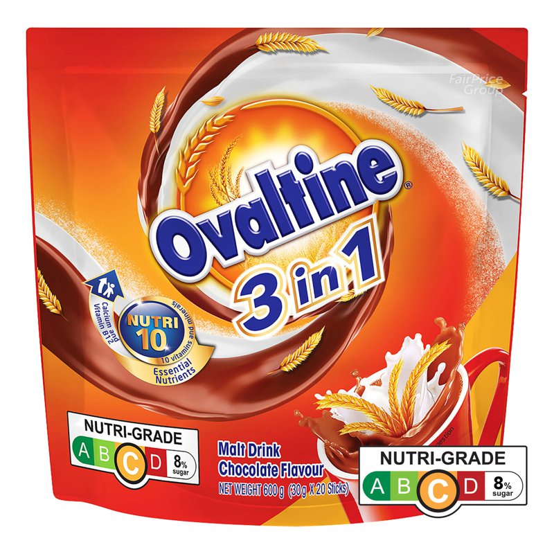 Ovaltine 3 in 1 Instant Malt Drink Sachets - Chocolate