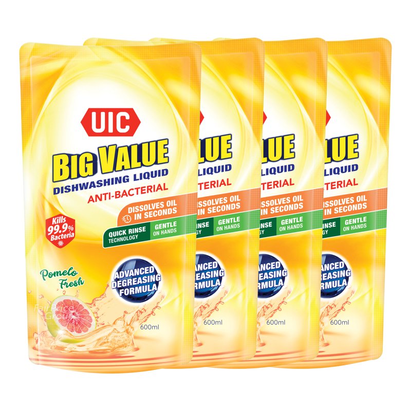 Uic Big Value Dishwashing Liquid Refill - Anti-Bacterial