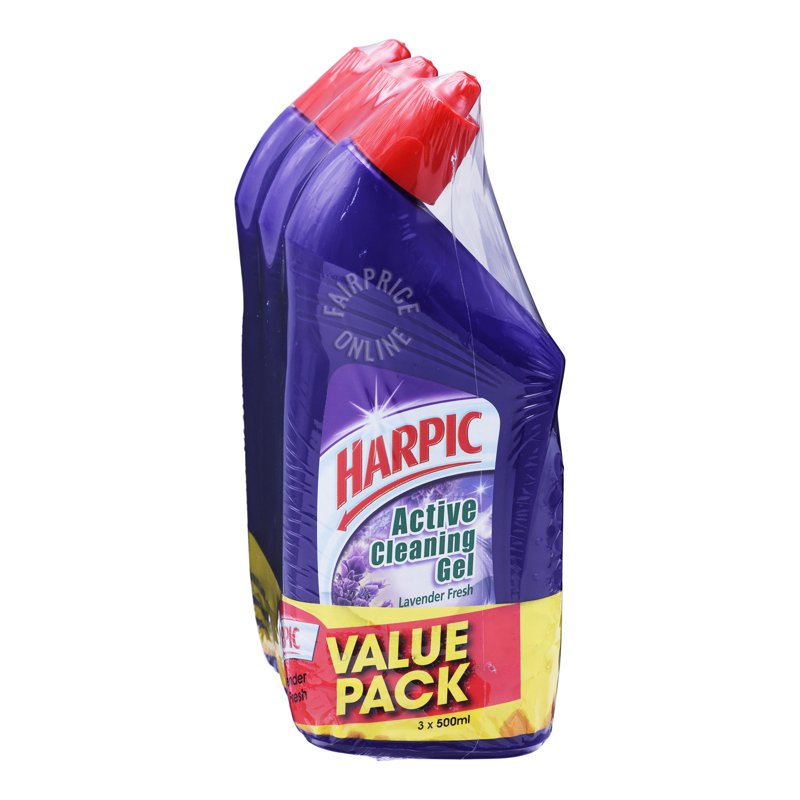 Harpic Toilet Cleaner Gel - Lavender Fresh 3 x 500ml