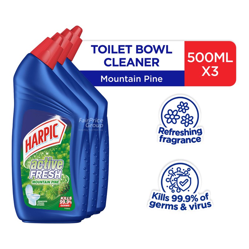 Harpic Toilet Cleaner Gel - Mountain Pine 3 x 500ml