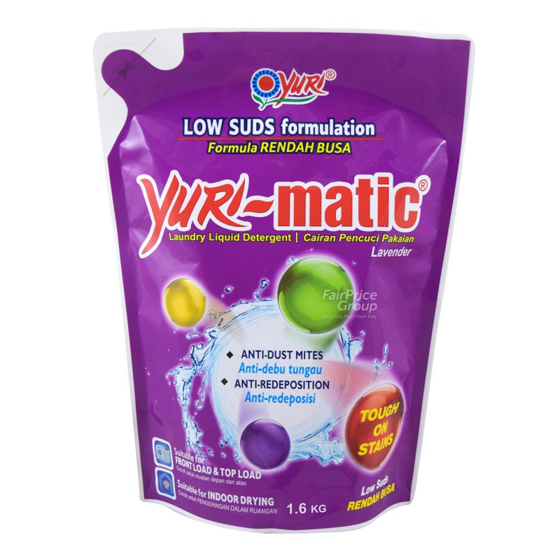 Yuri-matic Laundry Liquid Detergent Refill - Lavender (Low Suds) 1.6kg