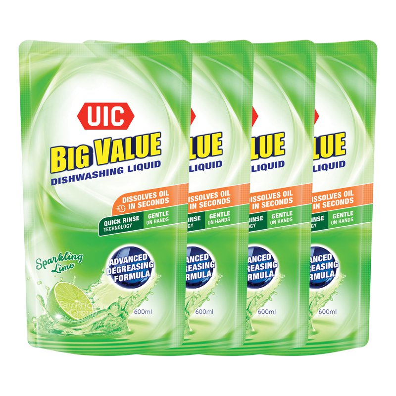 Uic Big Value Dishwashing Liquid Refill - Lime