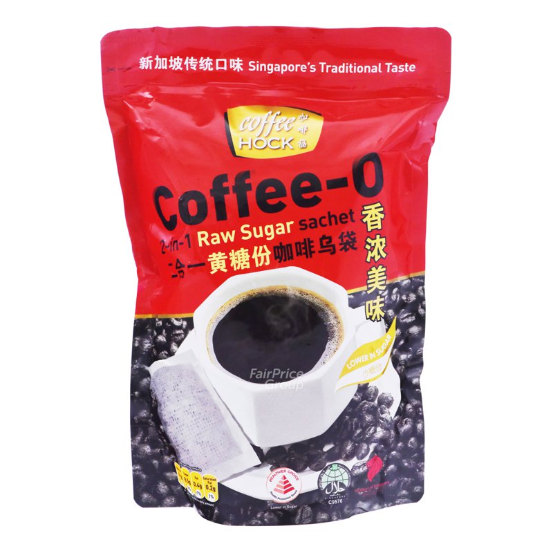 Coffee Hock 2 in 1 Instant Coffee-O Bags - Raw Sugar 20 x 18g