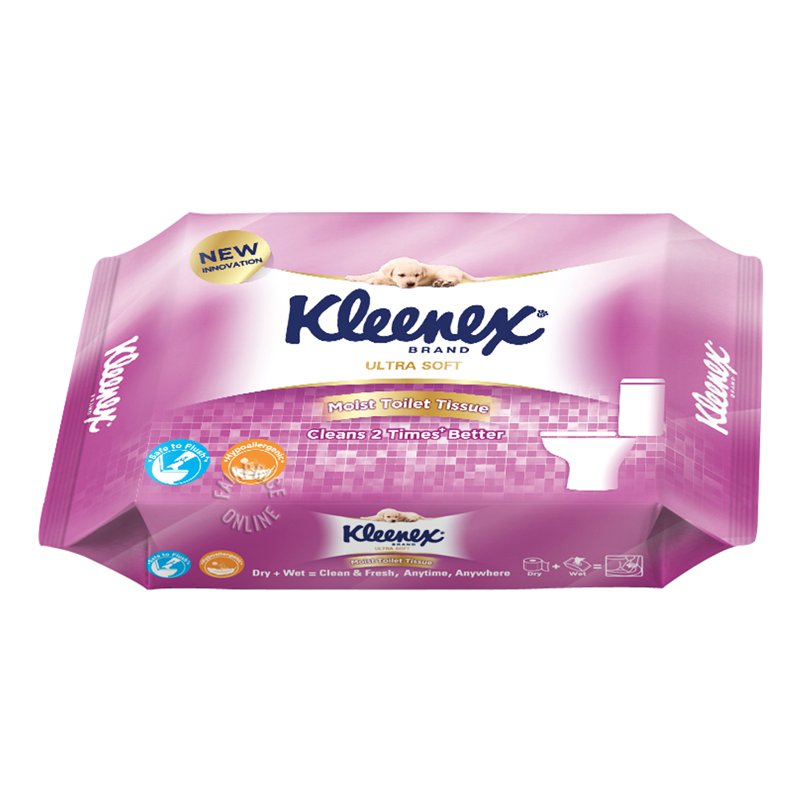 Kleenex Wet Toilet Tissue Flushable Wipes 40 per pack