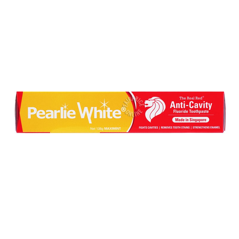 Pearlie White Fluoride Toothpaste - The Real Red Anti-Cavity