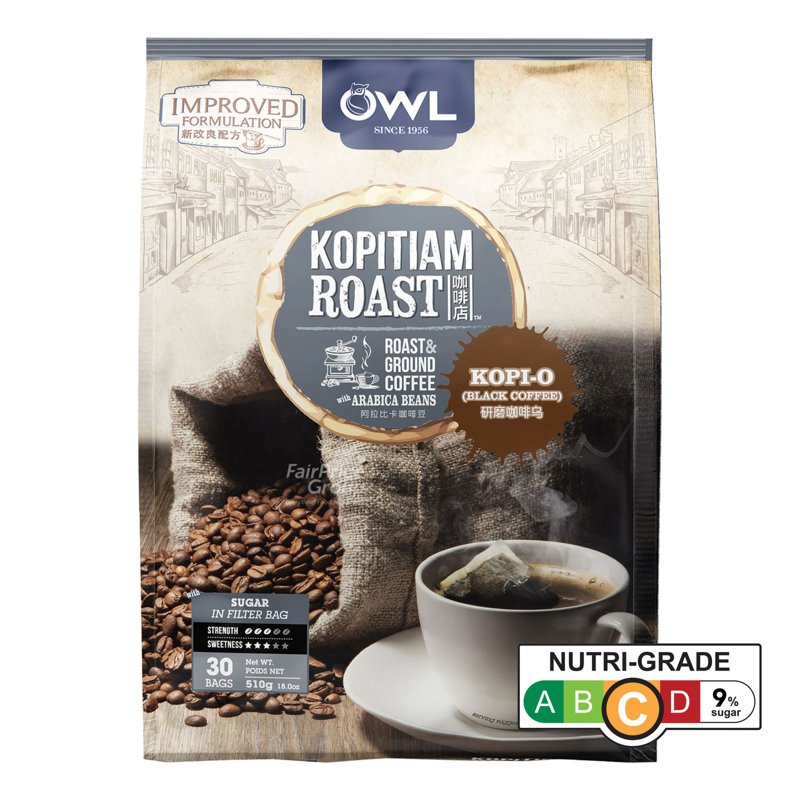 Owl Kopitiam Roast & Ground Coffee Bags - Kopi-O