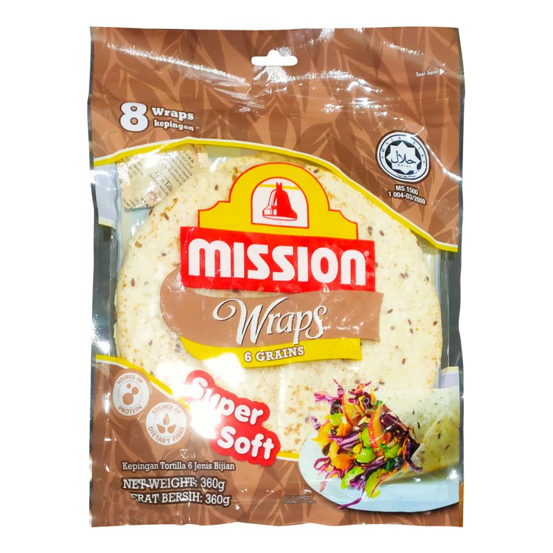 Mission Wraps - 6 Grains 360g (8 per pack)