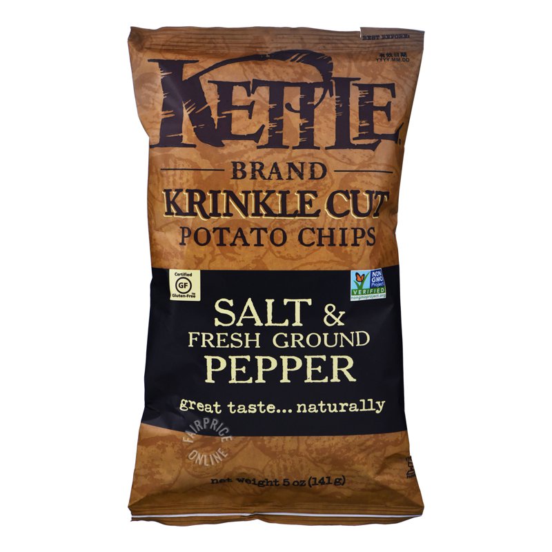 Kettle Brand Krinkle Cut Potato Chips - Salt & Pepper