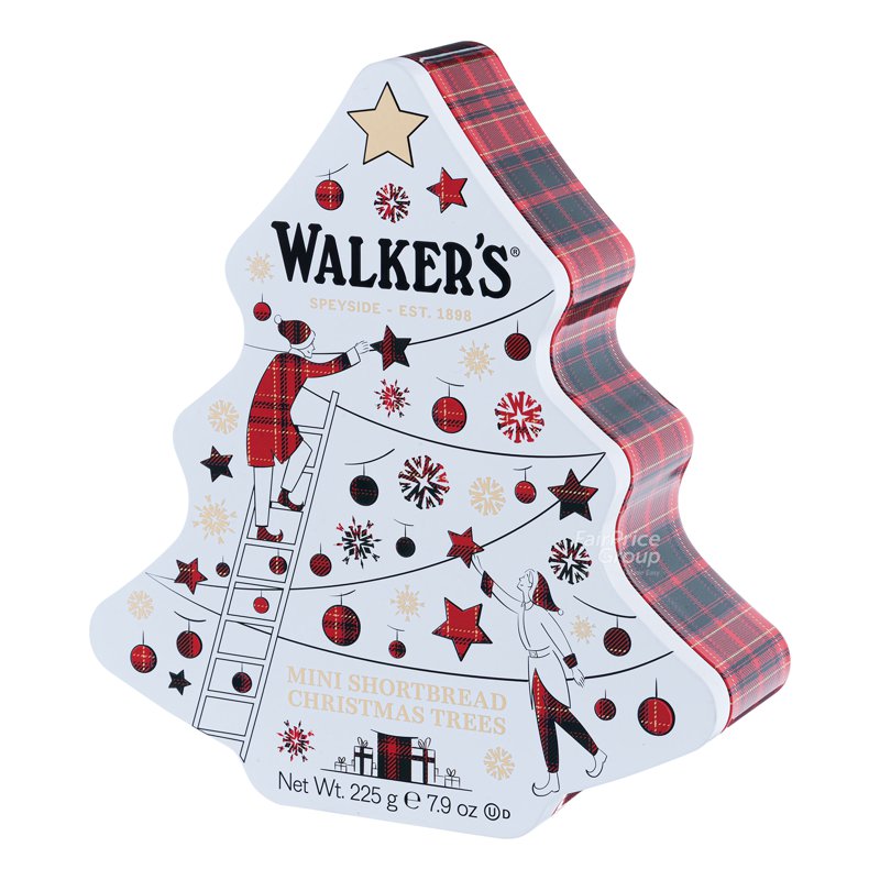 WALKERS Mini Shortbread Cookies - Christmas Tree Tin