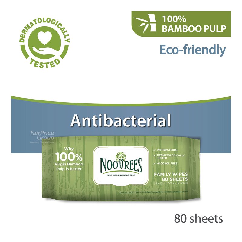 NooTrees Bamboo Family Wet Wipes 80 per pack