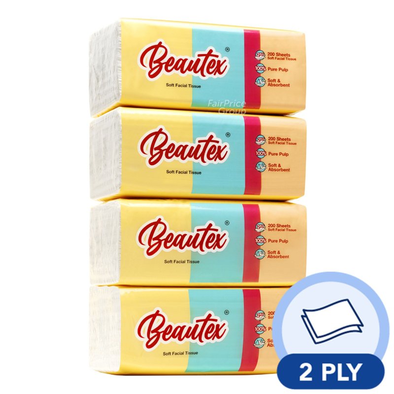Beautex Facial Tissue - Soft (2ply) 4 x 200 per pack