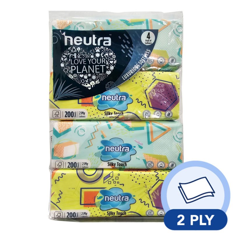 Neutra Soft Pack Tissues - Silky Touch (2ply) 4 x 200 per pack