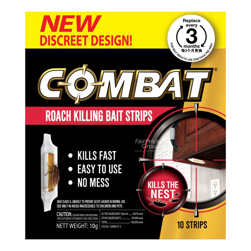 Combat Insect Bait Strips - Cockroach Killer 10 per pack