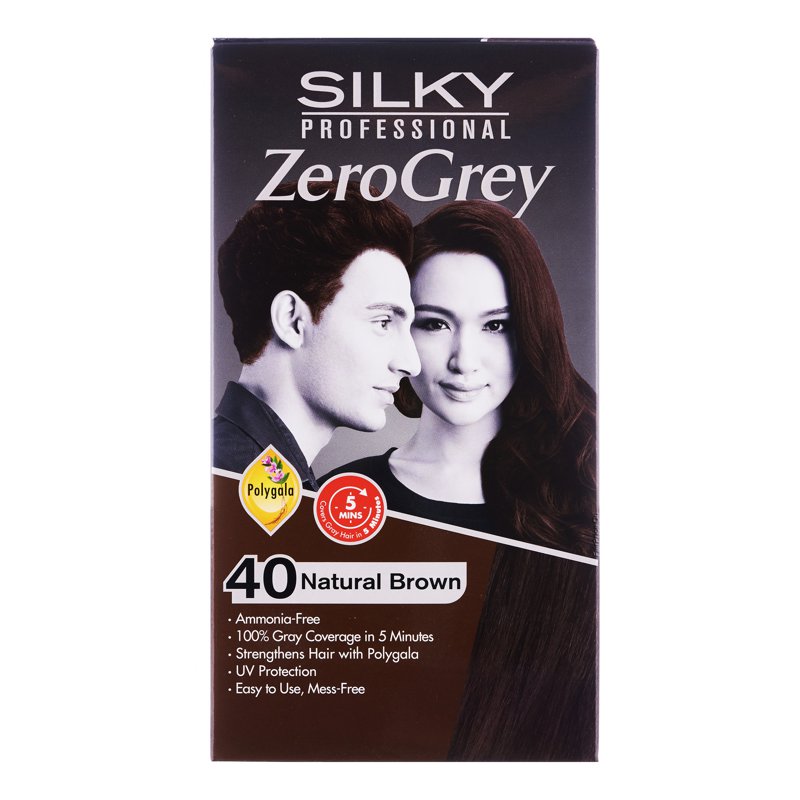 Silky Professional ZeroGrey Hair Colour - 40 Natural Brown 1 per pack