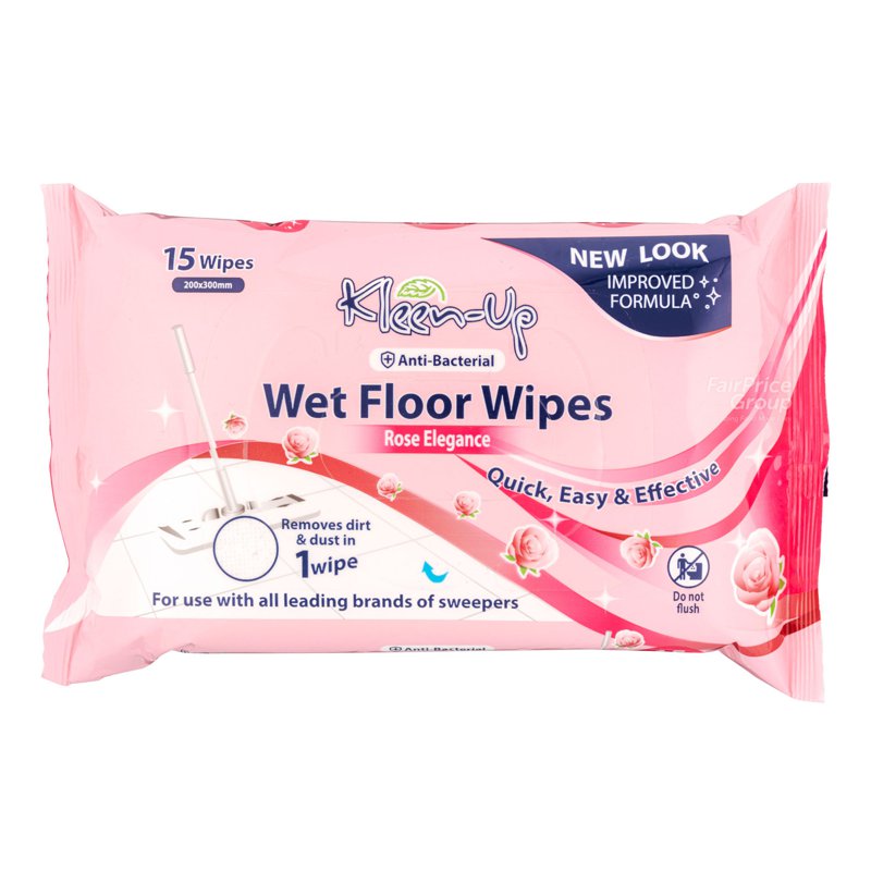 Kleen-Up Wet Floor Wipes - Rose Elegance 15 per pack