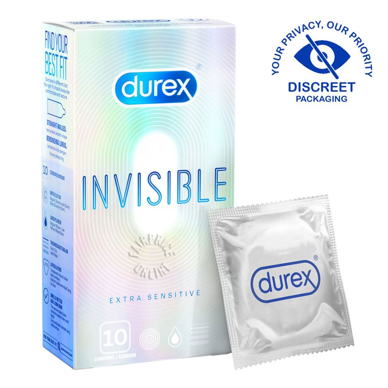 Durex Condom - Invisible Extra Sensitive (52mm) 10 per pack
