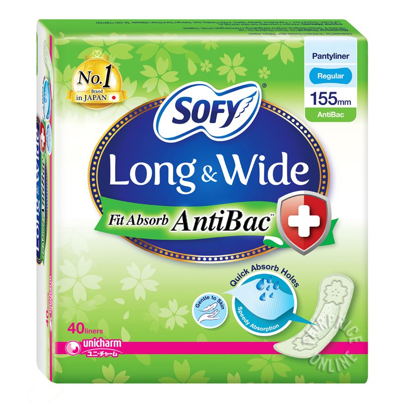 Sofy Long & Wide Pantiliners - Fit Absorb (Anti Bacterial) 40 per pack