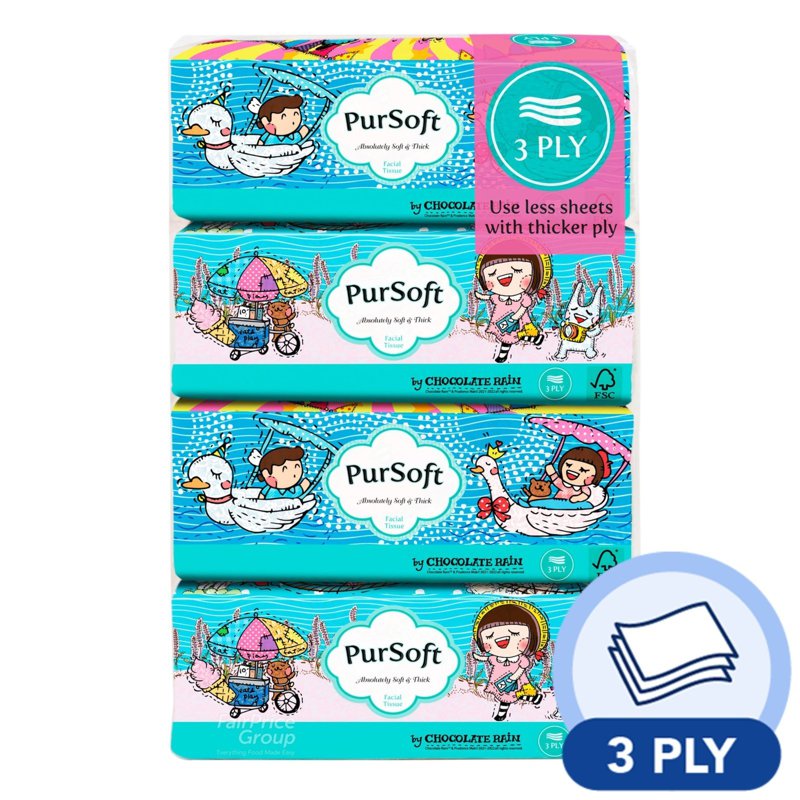 PurSoft Tissue Soft Pack - Outdoor (3 ply) 4 x 120 per pack