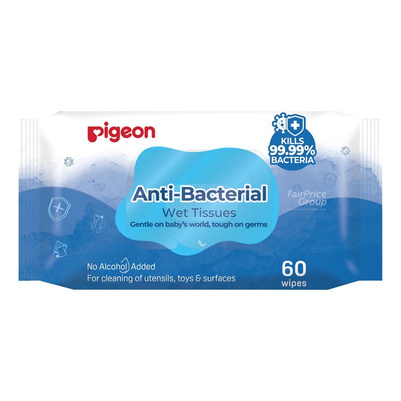 Pigeon Wet Tissues - Anti-Bacterial 60 per pack