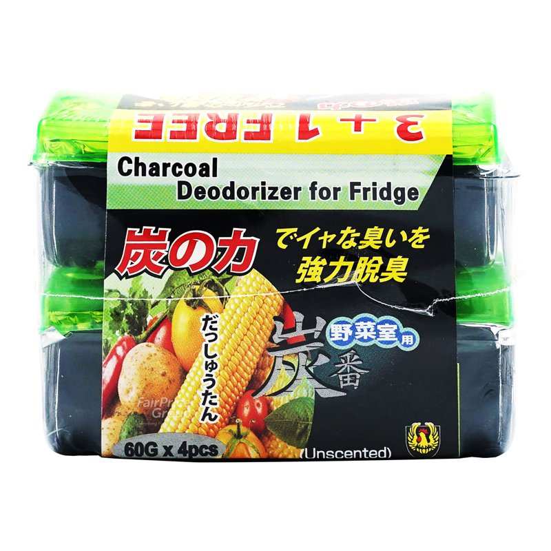 G/Rooster Charcoal Deodorizer - Fridge 4 x 60g