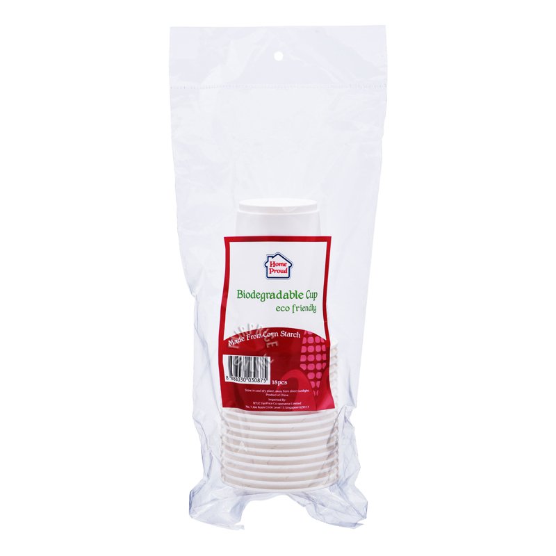 HomeProud Biodegradable Cups 18 per pack